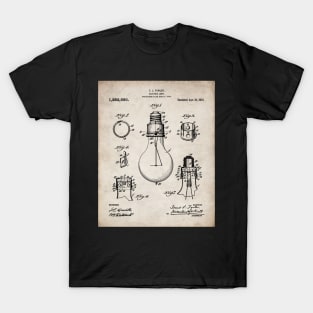 Electric Lamp Patent - Housewarming Home Hallway Art - Antique T-Shirt